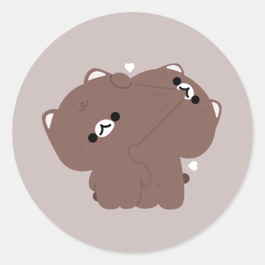 Sticker Rond Couple de chats birmans (Devant)