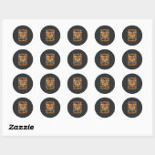 Sticker Rond Couple de chiens Boxer Joyeuse Saint-Valentin (Feuille)
