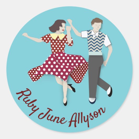 Sticker Rond Couple de danse (Devant)