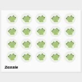 Sticker Rond Couple de grenouille (Feuille)
