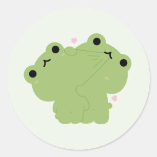 Sticker Rond Couple de grenouille