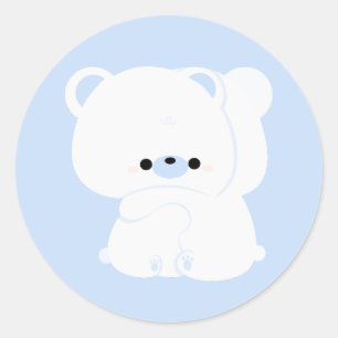 Sticker Rond Couple d'ours polaire mignon