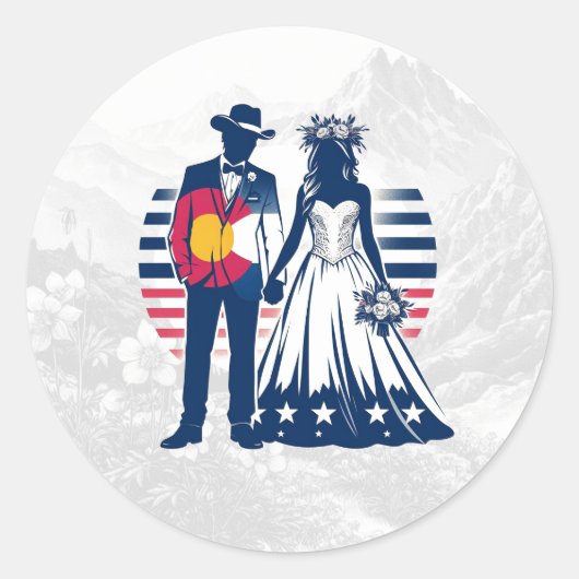 Sticker Rond Couple du Colorado (Devant)