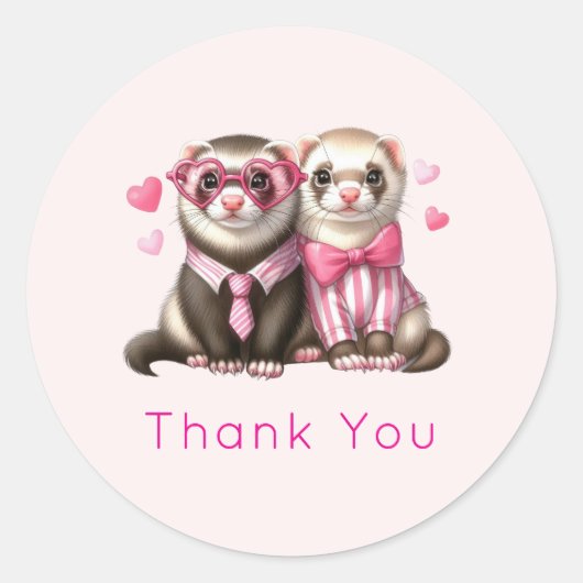 Sticker Rond Couple en Merci d'amour (Devant)
