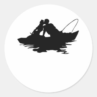 Sticker Rond Couple Fishing