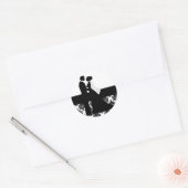 Sticker Rond Couple Mariage noir et blanc (Enveloppe)