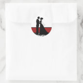 Sticker Rond Couple Mariage rouge (Sac)