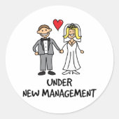 Sticker Rond Couple mariage - Sous la nouvelle gestion (Devant)