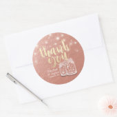 Sticker Rond Couple Mason Jars Rose Gold Mariage (Enveloppe)