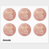 Sticker Rond Couple Mason Jars Rose Gold Mariage (Feuille)