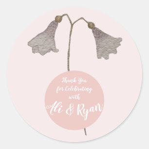 Sticker Rond Couple Merci Floral Fleurs sauvages