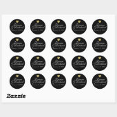 Sticker Rond couple nom amour noir (Feuille)