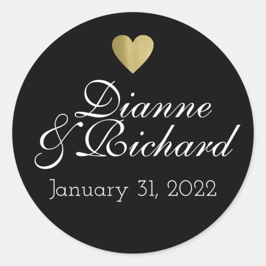 Sticker Rond couple nom amour noir (Devant)