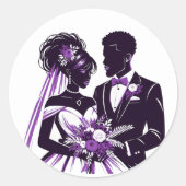 Sticker Rond Couple pourpre (Devant)