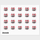 Sticker Rond Couple Renard Saint-Valentin (Feuille)