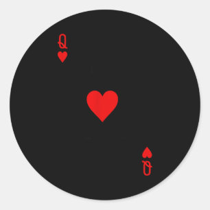Sticker Rond Couple romantique embrassant la reine de cœur Ker