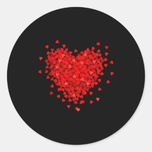 Sticker Rond Couple Saint-Valentin Rouge Cœur d'Amour