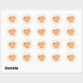 Sticker Rond Couple Tigre mignon (Feuille)