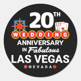 Sticker Rond Couples 20e anniversaire - Vegas 20e Mariage Anni