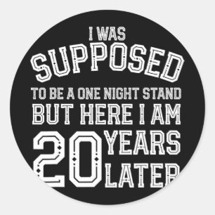 Sticker Rond Couples Amusants 20e 20 ans Mari Mari Wif