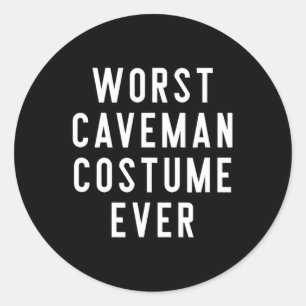 Sticker Rond Couples Costume Halloween Chemises Pire Caveman Co