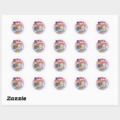 Sticker Rond Couples de mariage d'ours de nounours (Feuille)