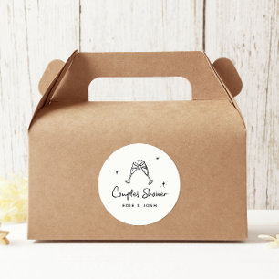 Sticker Rond Couples douche moderne naturel élégant manuscrit