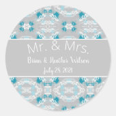 Sticker Rond Couples élégants à motifs de peinture (Devant)