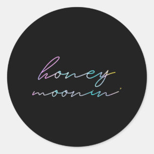 Sticker Rond Couples Mariés Correspondance Lune de Miel Vacance