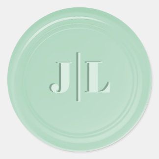 Sticker Rond Couples Monogramme initial Faux Cire Sceau Design