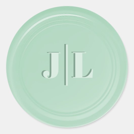 Sticker Rond Couples Monogramme initial Faux Cire Sceau Design  (Devant)
