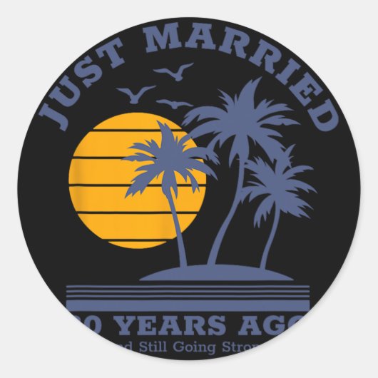 Sticker Rond Couples romantiques - 20e Mariage Anniversa (Devant)