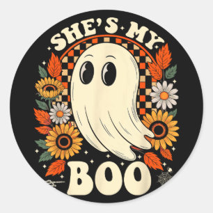 Sticker Rond Couples squelette de boo correspondant couple hall
