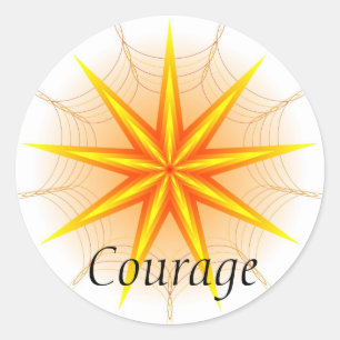 Sticker Rond Courage (autocollant de vertu)