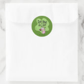 Sticker Rond Courage du chien lâché | Maintenant Que dois-je fa (Sac)