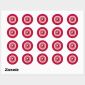 Sticker Rond Courage et force Mal Rouge (Feuille)