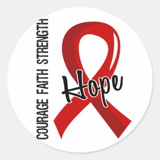 Sticker Rond Courage Faith Hope 5 SIDA (Devant)