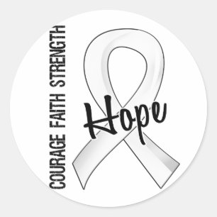 Sticker Rond Courage foi espoir 5 cancer pulmonaire