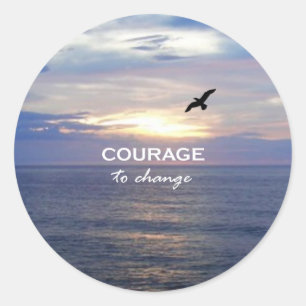 Sticker Rond Courage pour changer