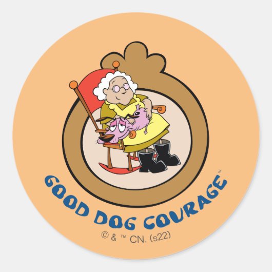Sticker Rond Courage the Cowardly Dog | Good Dog Courage (Devant)
