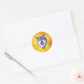 Sticker Rond Courage Wolf Conseil Animal Internet Mème (Enveloppe)