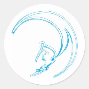Sticker Rond Courant de surf