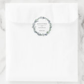 Sticker Rond Courbe aquarelle feuillue | MARIAGE (Sac)