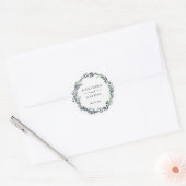 Sticker Rond Courbe aquarelle feuillue | MARIAGE (Enveloppe)