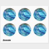 Sticker Rond Courbe bleue, Surfs Up (Feuille)
