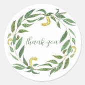 Sticker Rond Courbe de l'aquarelle verte (Devant)