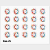 Sticker Rond Courbe de Noël Abstraite colorée (Feuille)
