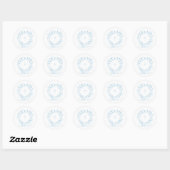 Sticker Rond Courbe et croix bleu communion (Feuille)