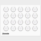 Sticker Rond Courbe fleurie violette boho jardin mariage merci (Feuille)