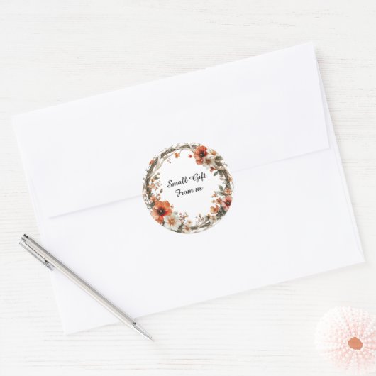 Sticker Rond Courbe florale vibrante (Enveloppe)